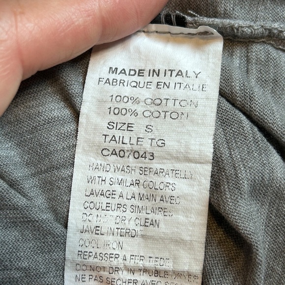 M.I.D.A. Undici Italy Burnout V-Neck T-Shirt Gray/Black Tee, Sz Small - Picture 7 of 7